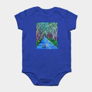 Kauai Tree Tunnel with Rooster Baby Bodysuit